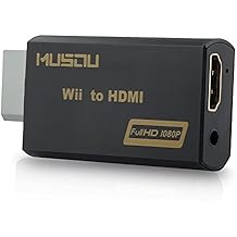 Musou&reg; - [Adattatore Wii a HDMI 1080P Full HD Convertitore] | NTSC / PAL Formato | Jack da 3,5 mm Audio | Nessun Alimentatore Esterno | Per gli Appassionati di Videogiochi | (Nero)
