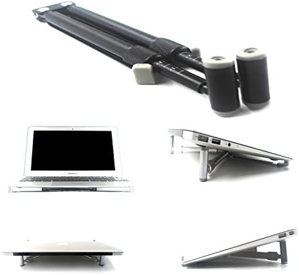 YINO Foldable Laptop Cooling Stand, Portable Folding PC Cooler Adjustable Stand Ergonomic Aluminium X-Stand Bed Sofa Folding Elevator Stand for Computer Macbook Notebook Pad (Black)