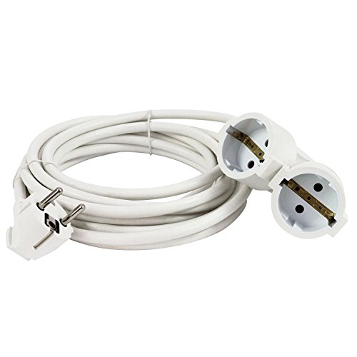 4smile. Boutique Rallonge électrique avec raccord double, blanc, 3-5 m