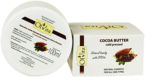 Cocoa Butter, Raw, Cosmetic, Cold Pressed, Unrefined, Ol'Vita 100 ml