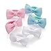 6 Girls Pink Blue White Knot Bow Mini Ponios/Hair Bands