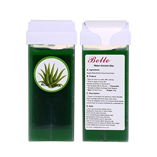 Belle Roll on Wax Cartridges Water-Soluble Sugar Wax Aloe Vera Hair Removal Wax, 2pcs, 150g/pcs