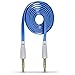 Price comparison product image Aventus (Baby Blue) Samsung Galaxy A5 (2017) 3.5mm Stereo Male to Male Jack Plug Audio Aux Flat Cable Sound Lead Gold Connectors