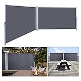 Senkrechte Seitenmarkise(UV strahlenbeständig) schützt vor Wind, wetterfest sowie haltbar. Die Markise bietet Ihnen einen seitlichen Sichtschutz für Balkon, Garten und Terrasse an