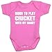 1 Born to Play Cricket with my Daddy Baby Clothes Bodysuit Vest NB-12 mth PINK 0-3