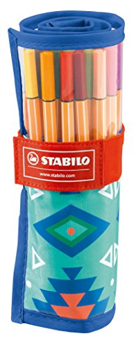 Stabilo point 88 Festival Spirit Fineliner (mit 25 verschiedenen Farben) 25er Rollerset blau/türkis
