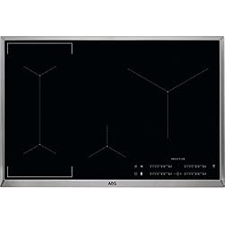 AEG ike84441 x B de cuisson électriques/80 cm/Verre couleur Noir/Plaque à Induction avec fonction Hob² Hood/autarkes Plaque/Cadre en acier inoxydable