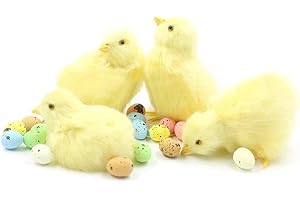 BAKERMICHE Giocattoli di Pollo di Simulazione Simulazione Bambola Pulcino Di Pasqua Mini Pasqua Peluche Pulcini Mini Giocattolo Soffice Pulcino Giallo Pulcini Modelli Pasqua Uovo For easter Basket Filler Toy