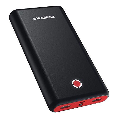 [Versión Mejorada] POWERADD Pilot X7 20000mAh Power Bank Cargador Móvil Portátil Batería Externa con 2 Salidas USB 3.1A para iPhone iPad Samsung Dispositivos Android Tablets y Más, Color-Negro y Rojo