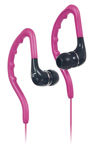 KitSound Enduro Écouteurs Sports Intra Auriculaires Résistants à l'Eau avec Crochets d'Oreilles, Compatibles avec les Smartphones, Tablettes et MP3 - Rose
