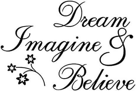 Dream Imagine and Believe Inspirational Wall Decal Quote Will Instantly Inspire You. Motivate Yourself with Positive Sayings Daily and Miracles Happen. Removable Vinyl Adhesive. Rolled NOT Folded.