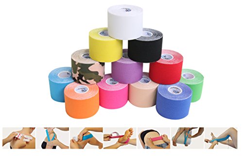 7 ROLLEN KINESIOLOGIE TAPE 5 cm x 5 m FREIE FARBWAHL – DAS ORIGINAL VON TAPEFACTORY24 – universelles Spitzenprodukt aus Baumwolle – sehr leistungsstark – Das Original von Tapefactory24 - 2
