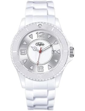 BUFFALO Armbanduhr mit Silikonband weiß Quartzwerk und Mineralglas