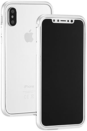 Ownmax iPhone X Bumper Case, iPhone X Case Metal Frame with Shock Absorption Flexible TPU Inner Dual Layer [Support Wireless Charging] For Apple iPhone X, Silver