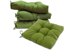 REINO MANSIDI Cojines para Silla, Acolchados 40 x 40cm, Relleno de Fibra hueca 7cm, para mayor comodidad, Ideal para la Decoración de Cocina y Salón, Comedor y jardín. Fabricados en España (Pack 4, Verde)