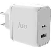 Juo 65W GaN USB-C + USB-A Şarj Aleti iPhone & iPad & Macbook & Notebook Uyumlu PD Hızlı Şarj Cihazı