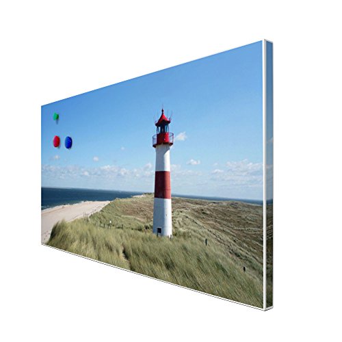 banjado – Pinnwand Magnettafel weiß 78cm x 37cm quer mit Motiv Leuchtturm - 3