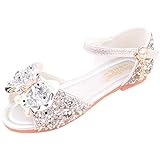  YIBLBOX Mädchen Glitzer Sandalen Mary Jane Wohnungen Prinzessin Hochzeit Blumenmädchen Schuhe