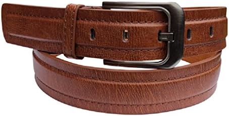 Men's Leather Belt : TAN (light brown): Made by Forest Belts : 1.5" wide (32" - 35" medium - NO BOX)
