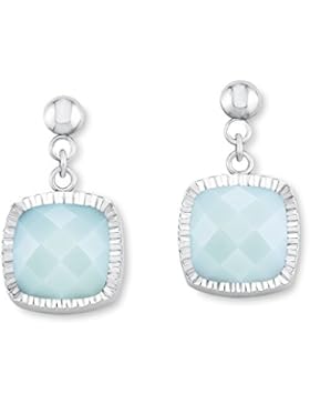 s.Oliver Damen-Ohrhänger Edelstahl Glas türkis - 523868