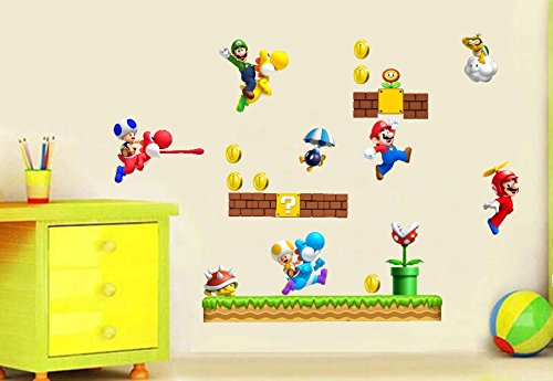 Super Mario Wandaufkleber, Mario/Luigi/Yoshi-Motiv - 4