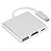 Produktbild Fjiujin,USB 3.1 Typ C auf HDMI/USB 3.0 / USB-C Adapter(Color:Silber)