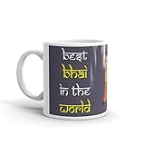Family Shoping Birthday Gifts for Brother, New Year Gifts Best bhai in The World White Coffee Mug -320ml Gift for bhaiya