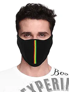 Kallpp Fashions KF5A3006BK1XXCT Cotton Half Face Mask, (Black)