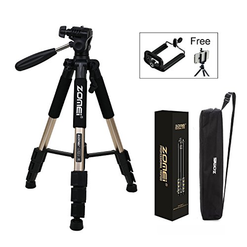 ZOMEI Q111 Tr  pied Appareil Photo Portatif L  ger Professionnel en Aluminium avec un sac de transport et D  gagement Rapide 1 4  pour Canon   Nikon   Sony et autres Reflex Num  riques Or 