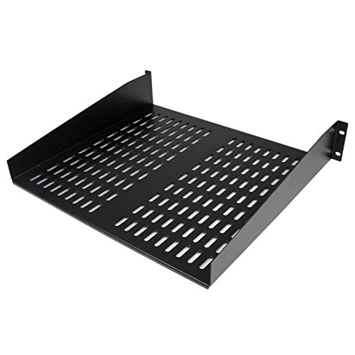 StarTech.com 2HE Universal Rack Mount Fachboden belüftet und freitragend für 19″ Server Racks – 16Zoll, schwarz (CABSHELFV) - 5