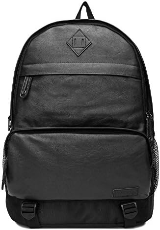 UNIVES Men's Vintage Leather Laptop Backpack Large Capacity Notebook Daypack Computer Rucksack fit up to 15" Laptop for Business Trip Traveling Work Place College School Bag for Men