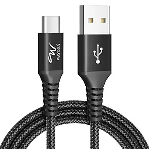 Wayona Type C Cable Nylon Braided USB C Quick Charger Fast Charging Cord for Samsung Galaxy S10e/S10+/S10/S9/S9+/Note 9/S8/Note 8, LG G7 G5 G6, Moto G6 G7 (1M, Black)