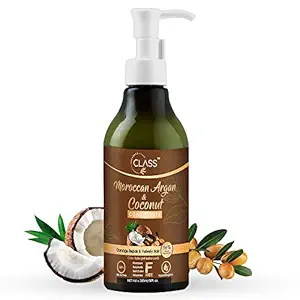 Class Naturals Moroccan Argan & Coconut Hair Conditioner For Dry, Damaged & Frizzy Hair with Plant Keratin, Jojoba & Reetha - Silicones & Sls Free 300 ML