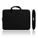 Produktbild Lavievert Neopren-Laptoptasche aus weichem PU-Leder Schwarzes Neopren 33-33,8 cm