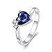 Via Mazzini Platinum Plated Royal Blue Top Quality Swiss Zirconia Crystal Heart Ring For Women And Girls (Ring0234) RS.375.00