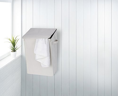 Wenko 62025100 Mobiler Wand Wäschesammler, Wäschekorb, Kunststoff – Polyester, Fassungsvermögen 30 L, 33 x 54 x 26 cm, beige - 3
