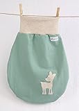 „Lilakind“ Schlafsack Strampelsack Pucksack Mint Sweat Ecru Melange Reh Applikation - 2