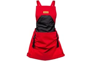 GRAMPA'S WEEDER Grampa's Garden Apron - Cross Back Gardening Apron With Pockets For Women & Men | Harvest Apron with Large Kangaroo Pouch (Red)