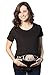 Womens Caucasian Peeking Baby Pregnancy BLACK Maternity T-shirt -M
