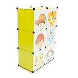 VENKON – Kinderzimmer Steckschrank DYI Steckregal System Regalschrank: 6-Module-Set, grün - 5