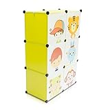 VENKON - Kinderzimmer Steckschrank DYI Steckregal System Regalschrank: 6-Module-Set