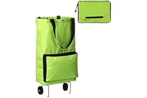 AUSUKY Carrello pieghevole della borsa del carrello delle ruote carrello carrello carrello carrello carrello carrello carrello carrello, Verde (Verde) - B074020