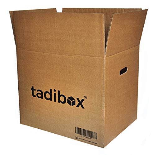 Pack 7 Cajas de Cartón con Asas Extra Resistentes - 470x350x390mm - VARIOS TAMAÑOS - Canal Doble Alta Calidad Reforzado - Cajas Mudanza y Almacenaje Fabricadas en España 100% RECICLABLES