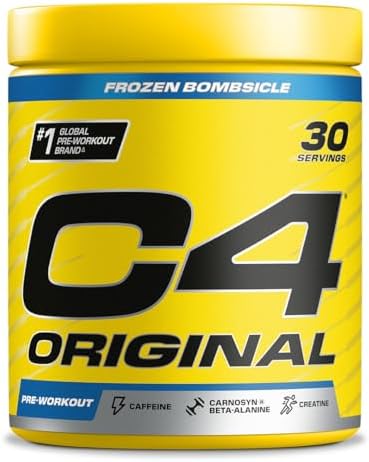C4 Original Beta Alanine Sports Nutrition Bulk Polvere pre-allenamento per uomini e donne |I migliori integratori per bevande energetiche pre-allenamento |Creatina monoidrato |Frozen Bombsicle |30porz