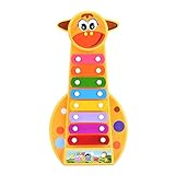 DishyKooker Mew Kinder Xylophon mit 8 Noten, Xylophon, Weisheit, Juguetes, Musikinstrument für Kinder, Gelb