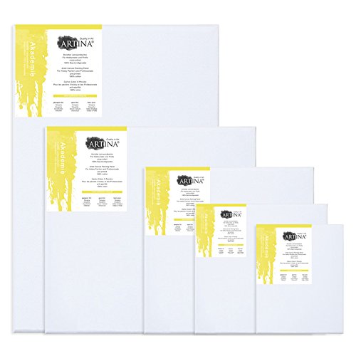 Artina Malkartons – beste Qualität – echtes Maltuch – 2-fach vorgrundiert – 100% Baumwolle – 50x70cm - 2