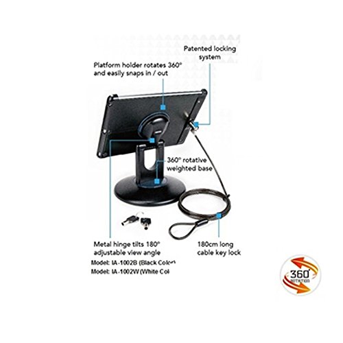 Aidata Tablet-Halterung mit abschließbarem Gehäuse als Diebstahlschutz in schwarz für iPad Air 1 und 2 - 3