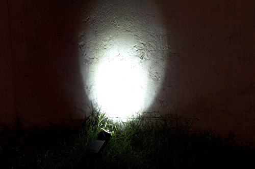 Vorally LED Solarleuchte mit Bewegungsmelder, 6leds Solar Spotlight Wasserdicht solar Gartenleuchten, Solar Außenleuchte, solarleuchten für Garten, Garten Deko, Garage usw. (Weiß) - 6