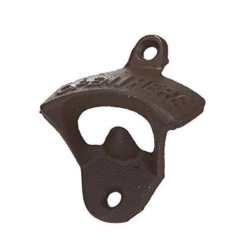 niceEshop(TM) Klassisch Wandmontierter Bierflaschenöffner für Bar (Braun) - 2