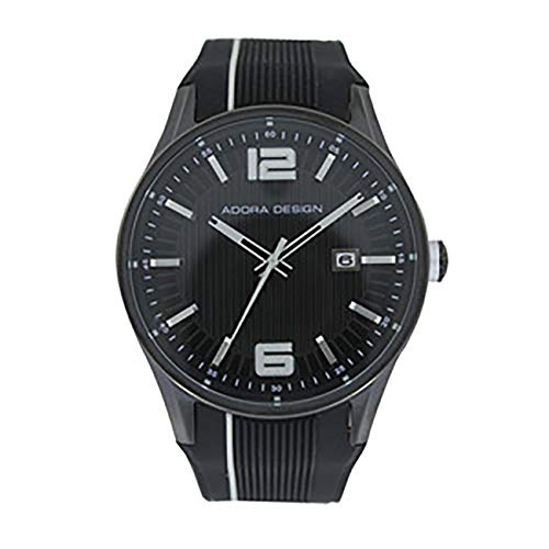 Preisvergleich Produktbild Herrenuhr Analoges Quarz Uhrenwerk mit Silikon Armband schwarz